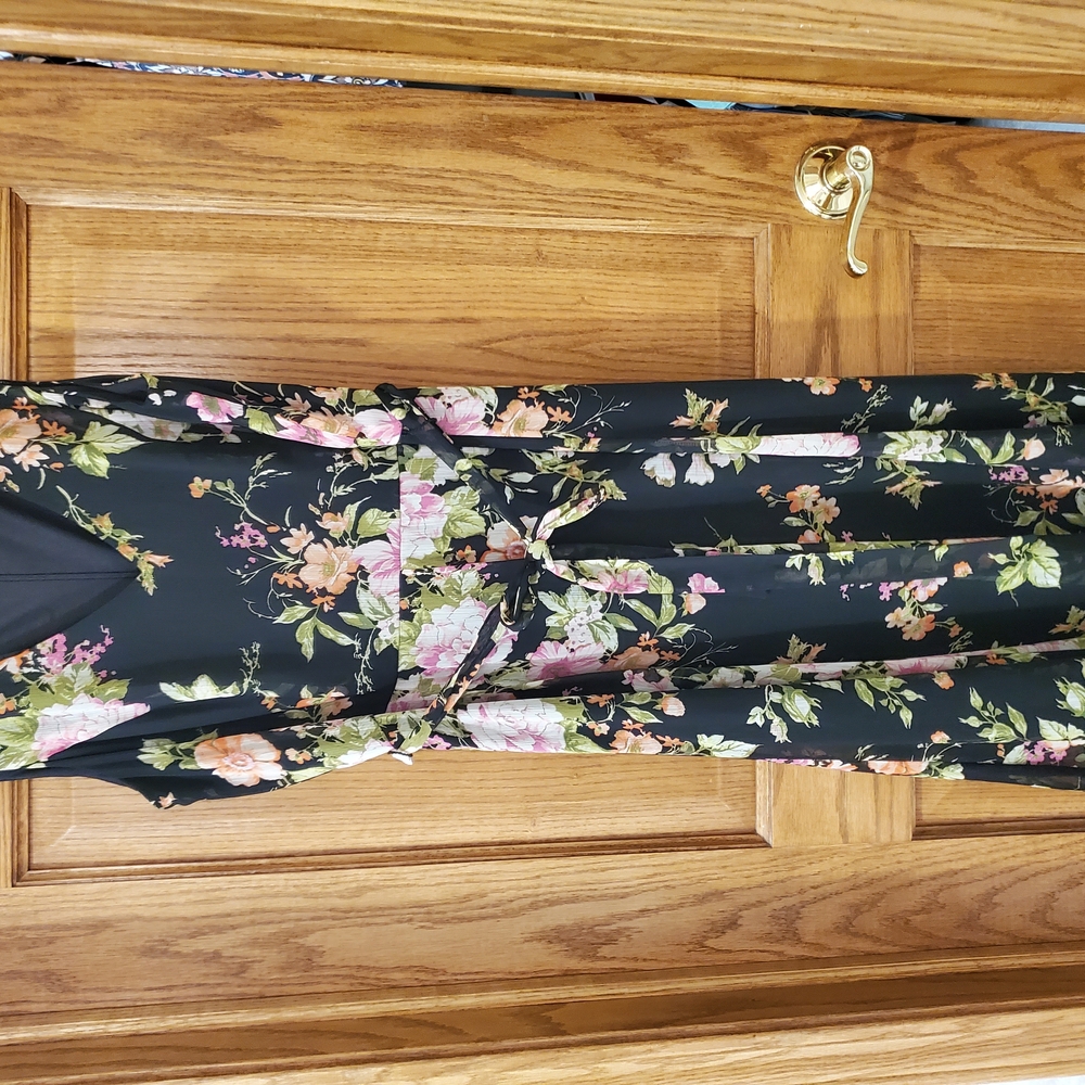 Floral Black Midi Dress